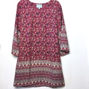 Skies Are Blue Floral Boho Cutout Back Dress Size XS